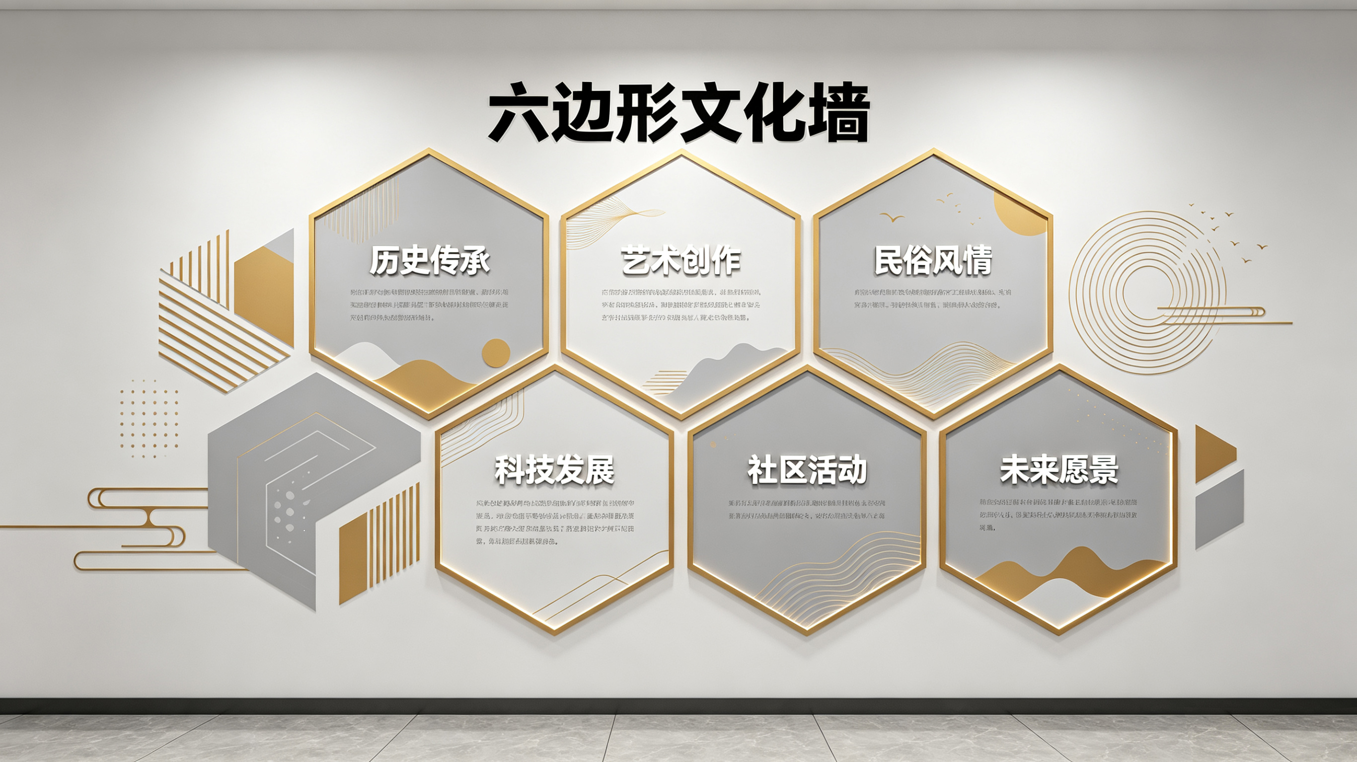 大姚企业文化墙 | 六边形信息美学